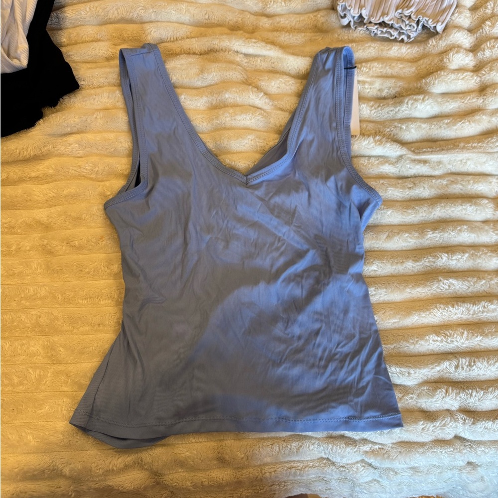 Zyia Women's Blue Ribbed Tank